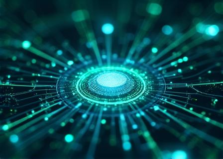 Abstract representation of data security and AI integrity